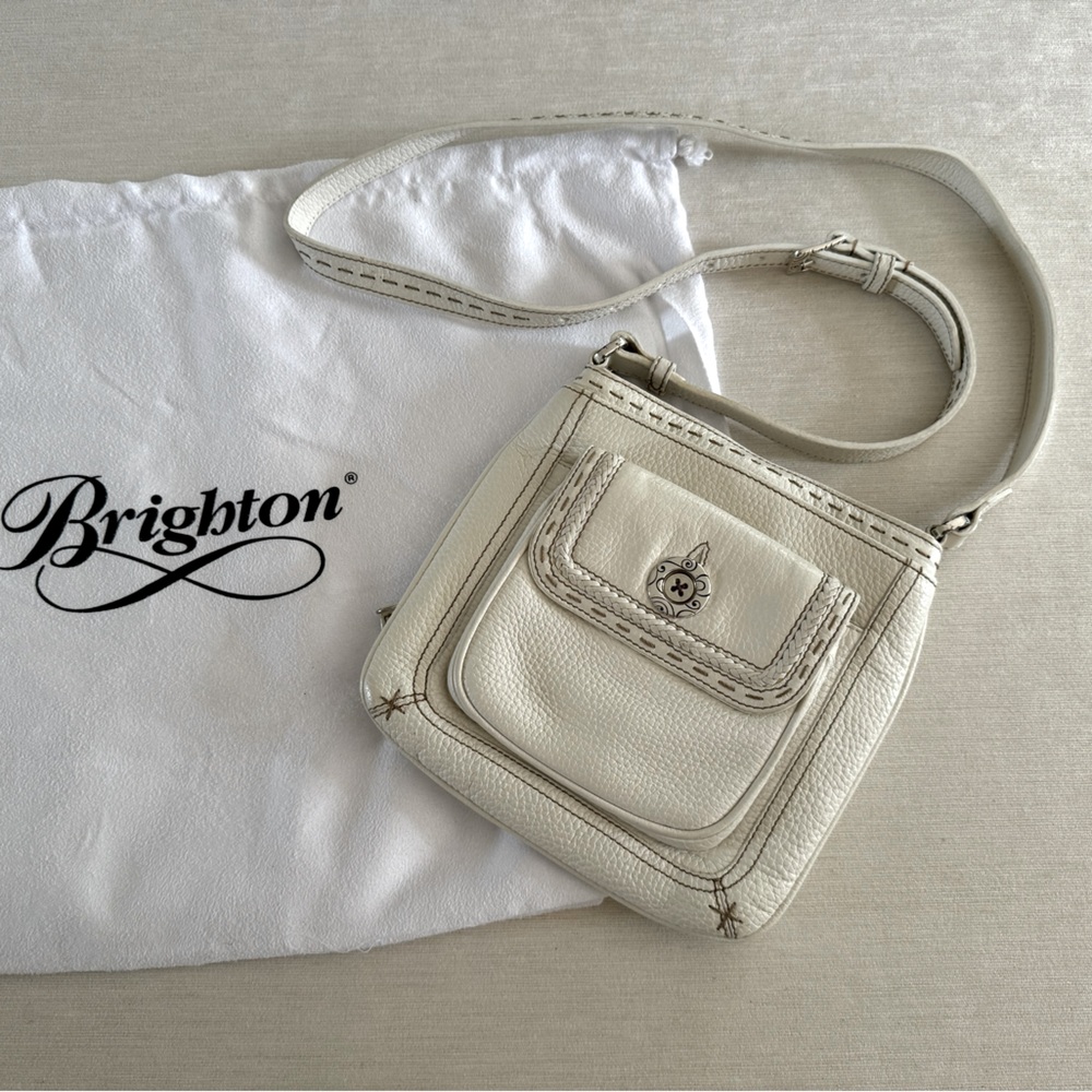 Brighton, Soho cream pebble leather Crossbody bag